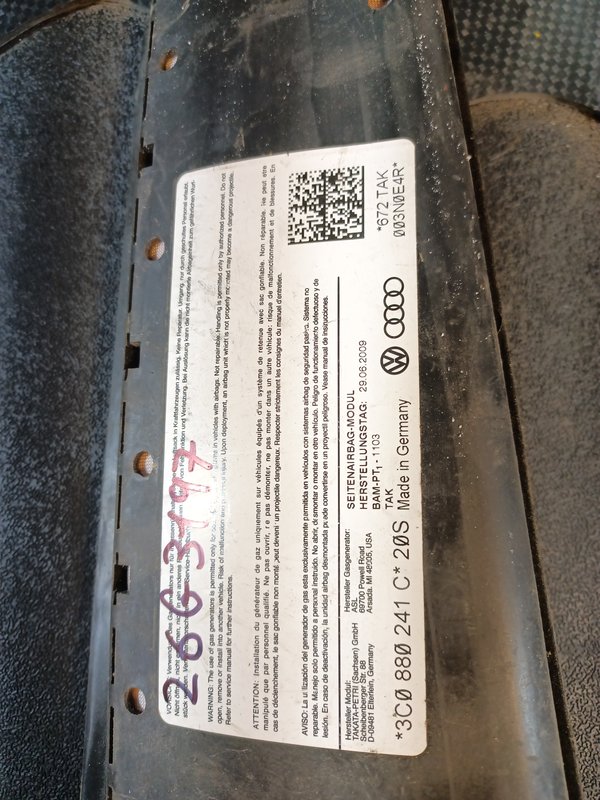 Airbag Banco VW PASSAT B6 ESQUERDO 3C0880241