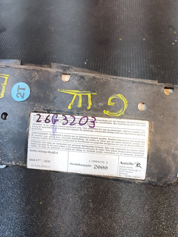 Airbag Banco VW Golf IV F.E 1J3880239