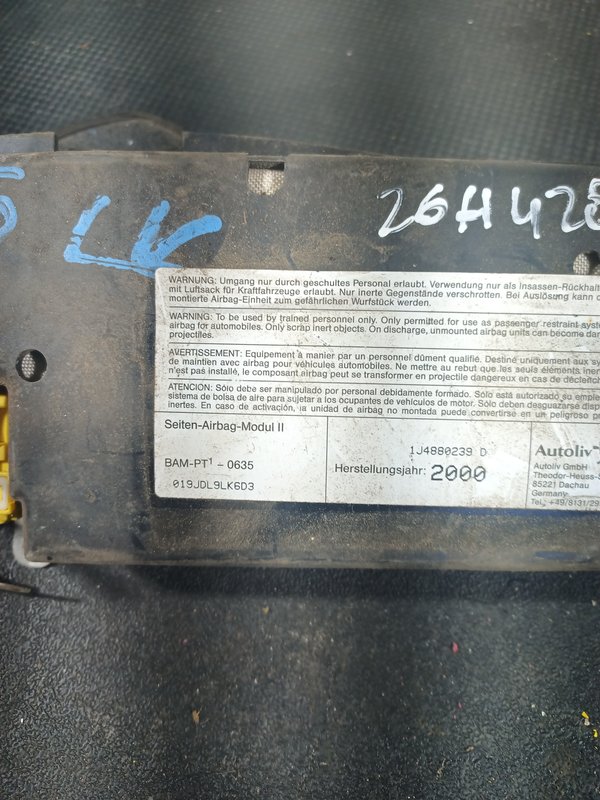 Airbag Banco Grupo VAG LATERAL DIREITO 1J4880239D