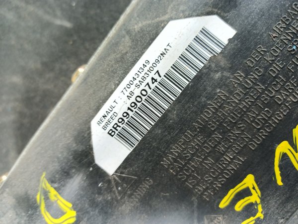 Airbag Banco RENAULT MEGANE I DIREITO 7700431349