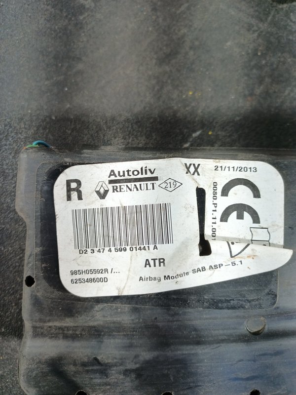 Airbag Banco RENAULT CLIO IV DIREITO 985H05592R