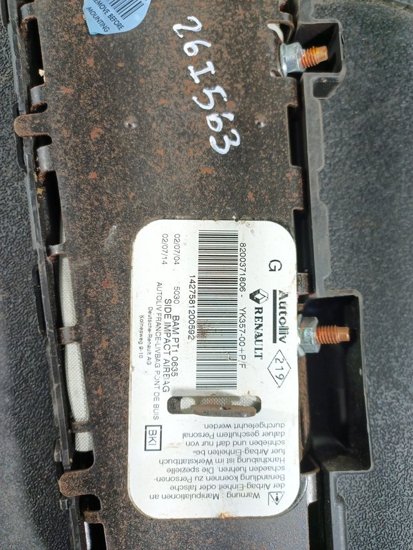 Airbag Banco RENAULT MEGANE II ESQUERDO 8200371806