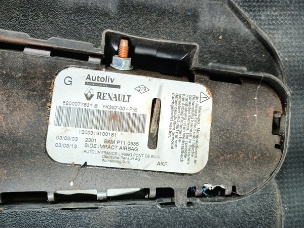 Airbag Banco RENAULT MEGANE II ESQUERDO 8200077831B