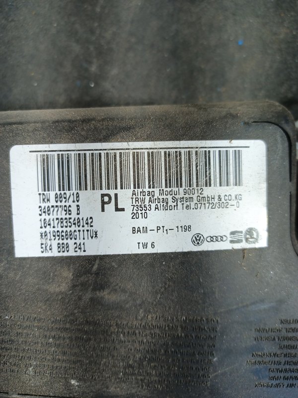 Airbag Banco VW GOLF VI ESQUERDO 5K4880241