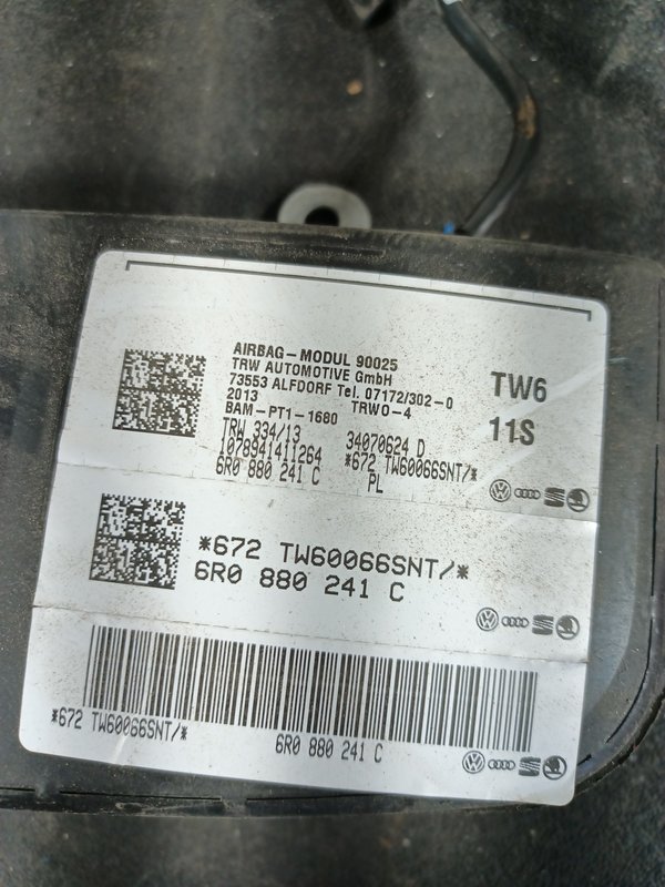 Airbag Banco Grupo VAG IBIZA IV POLO V ESQ 6R0880241C