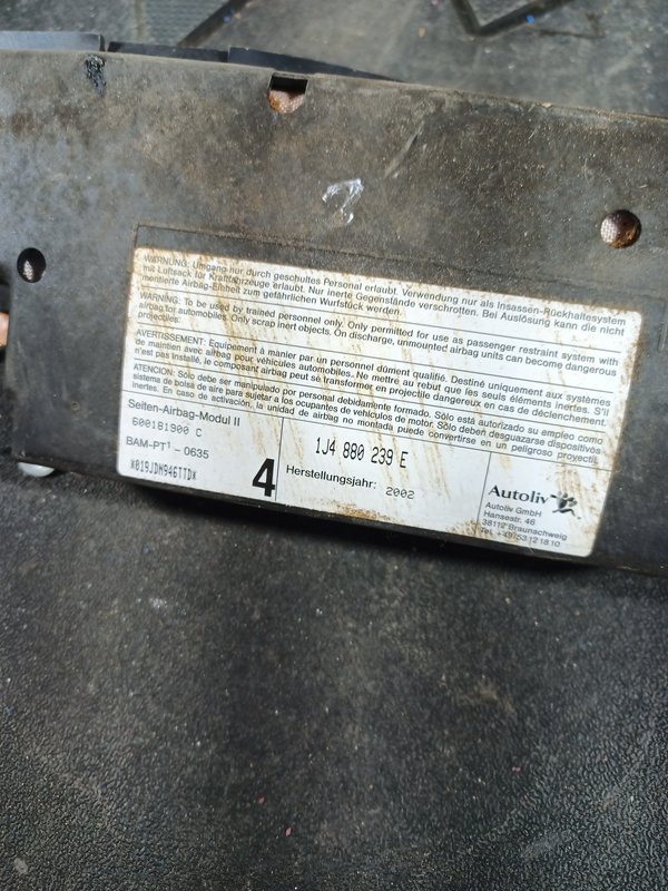 Airbag Banco VW GOLF IV ESQUERDO 1J4880239E