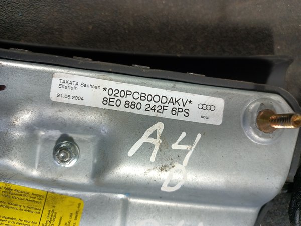 Airbag Banco AUDI A4 DIREITO 8E0880242F