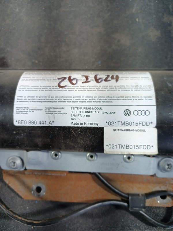 Airbag Banco AUDI A4 TRAS ESQUERDO 8E0880441A