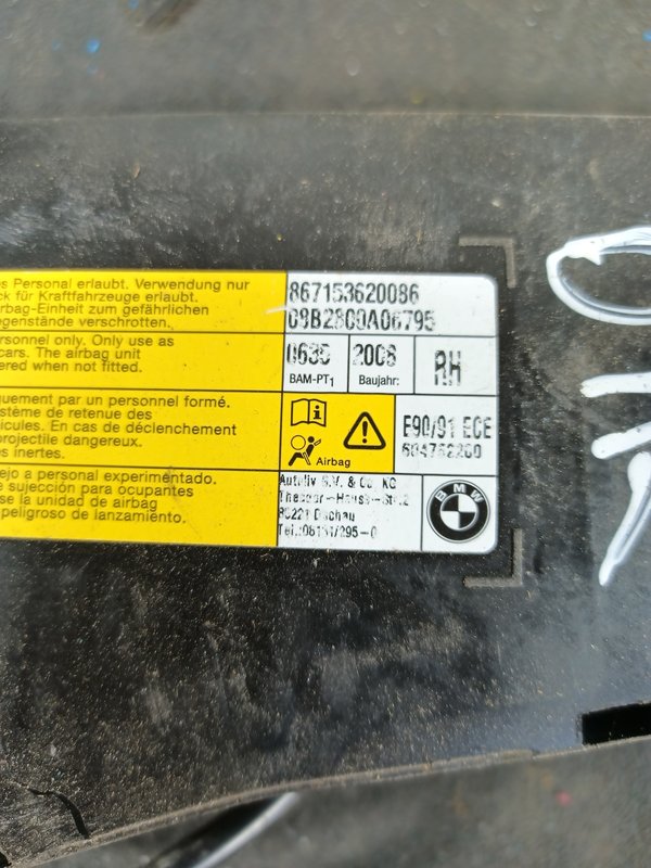 Airbag Banco BMW S3 E90 DIR 867153620086