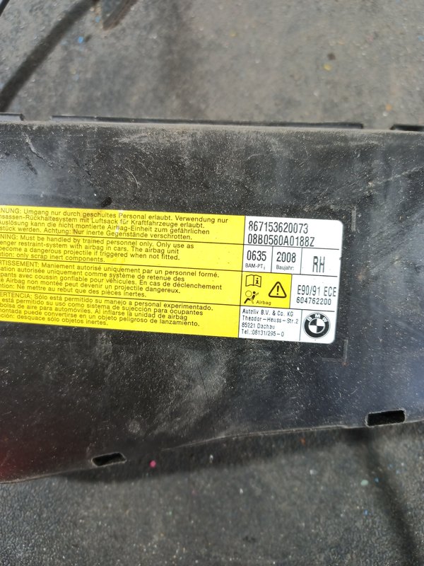 Airbag Banco BMW S3 E90 ESQ 867153620073