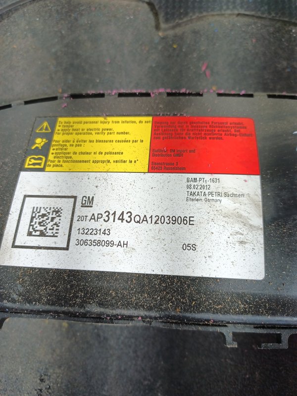 Airbag Banco OPEL INSIGNIA A FRENTE DIR 13223143