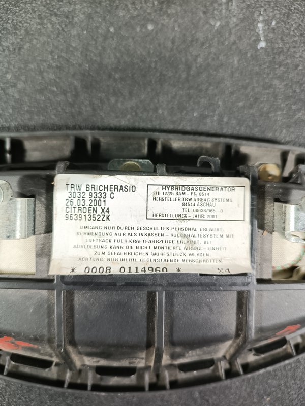 Airbag Banco Citroen C5 I Direito 96391352ZK