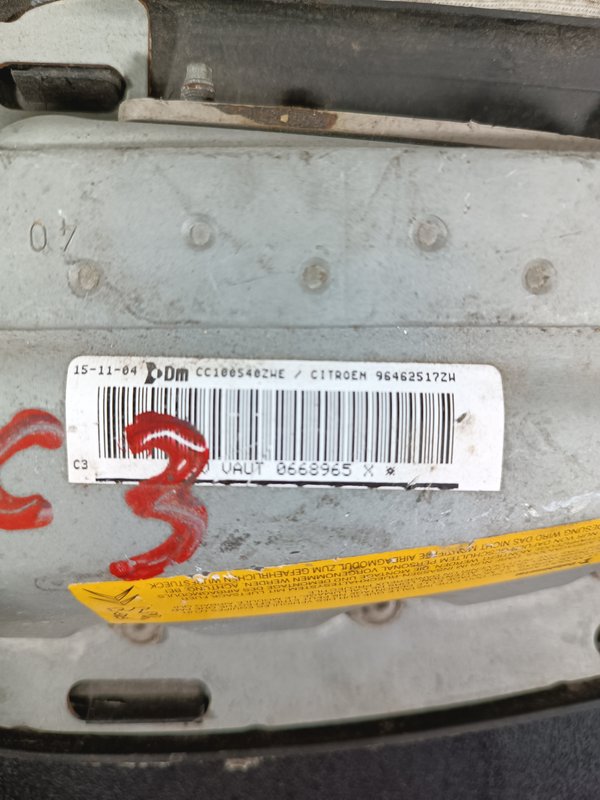 Airbag Banco Citroen C3 Esquerdo 96462517ZW