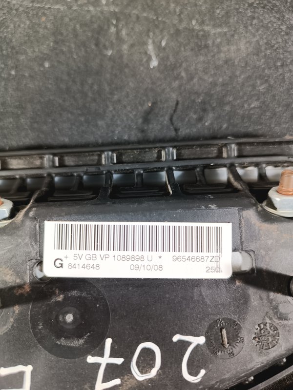 Airbag Banco Peugeot 207 Esquerdo 96546687ZD