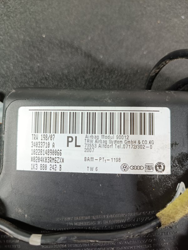 Airbag Banco Volkswagen Golf V Direito 1K3880242B