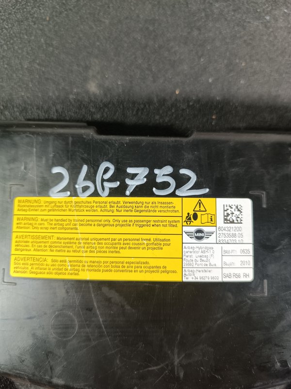 Airbag Banco Mini R56 Direito 604321200