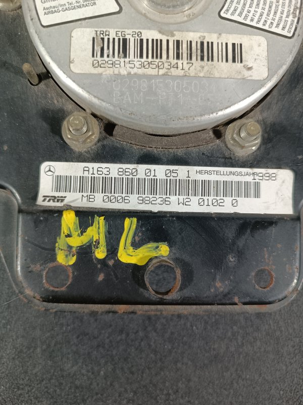 Airbag Banco Mercedes ML W163 A16386001051