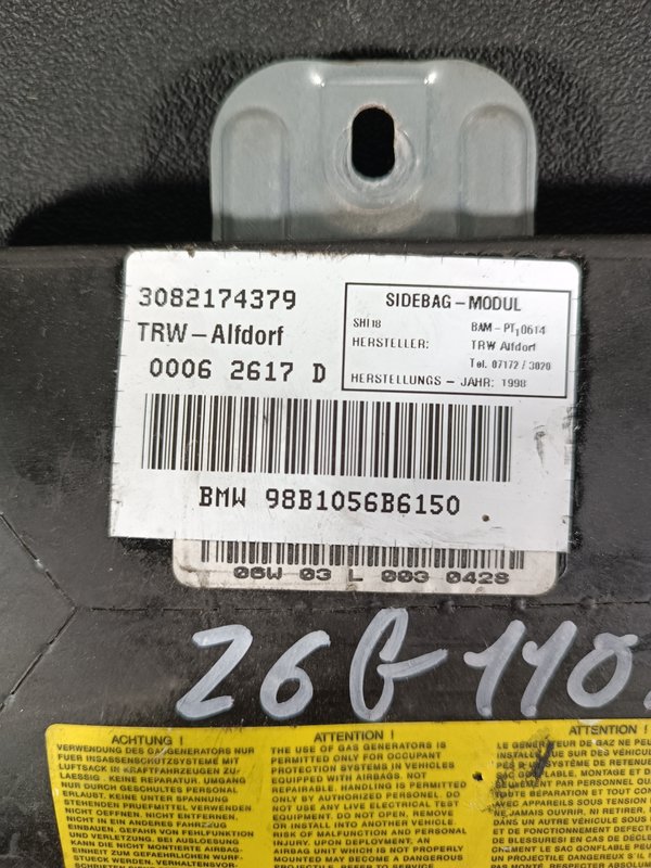 Airbag Banco BMW 3 E46 Esquerdo 3082174379