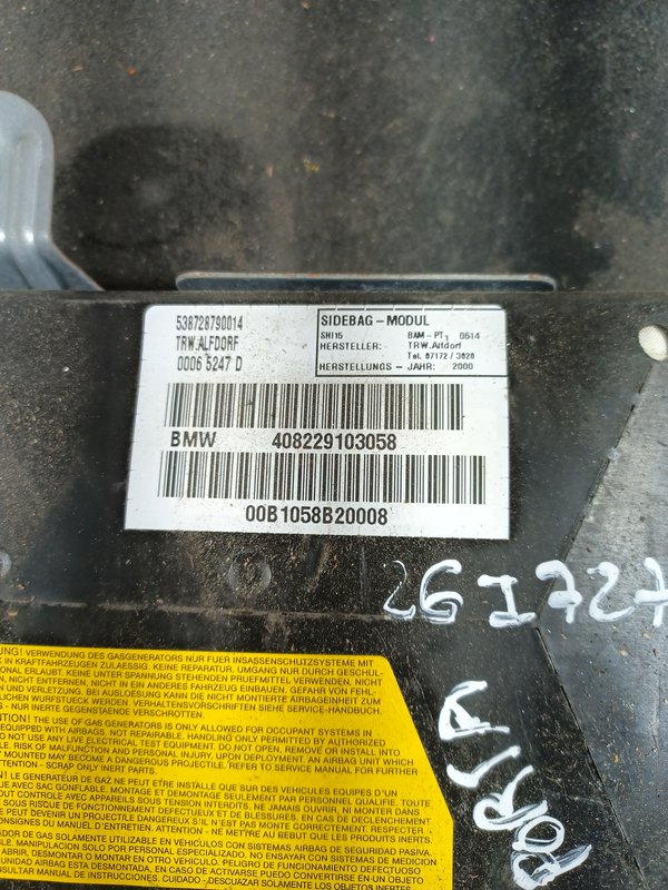 Airbag Porta BMW S3 E46 TRAZ ESQ 408229103058
