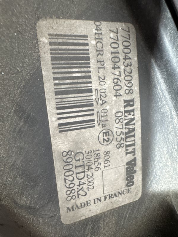 Farol Frontal Renault Scenic I /II Esquerdo 7700432098