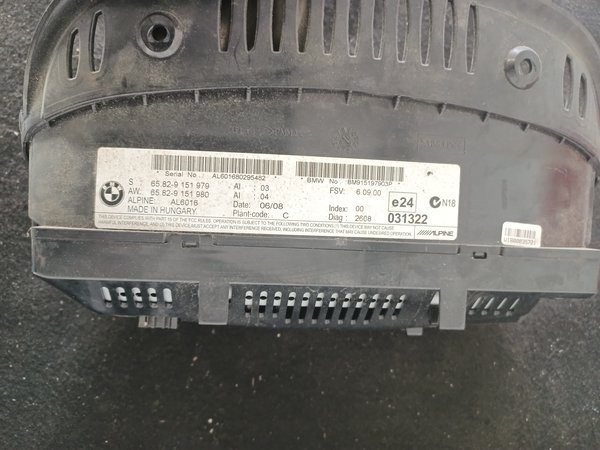 Display Radio Grupo BMW 65829151979
