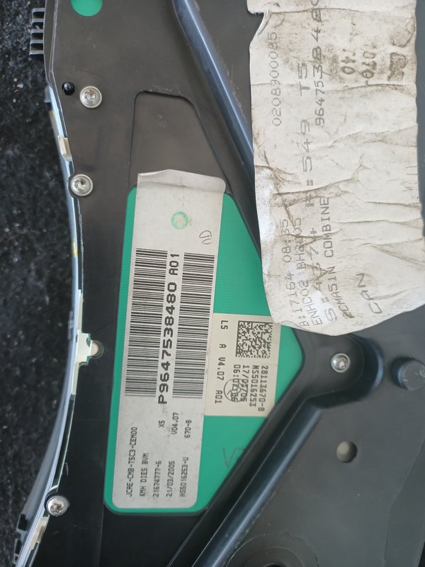 Quadrante PEUGEOT 307 9647538480A01