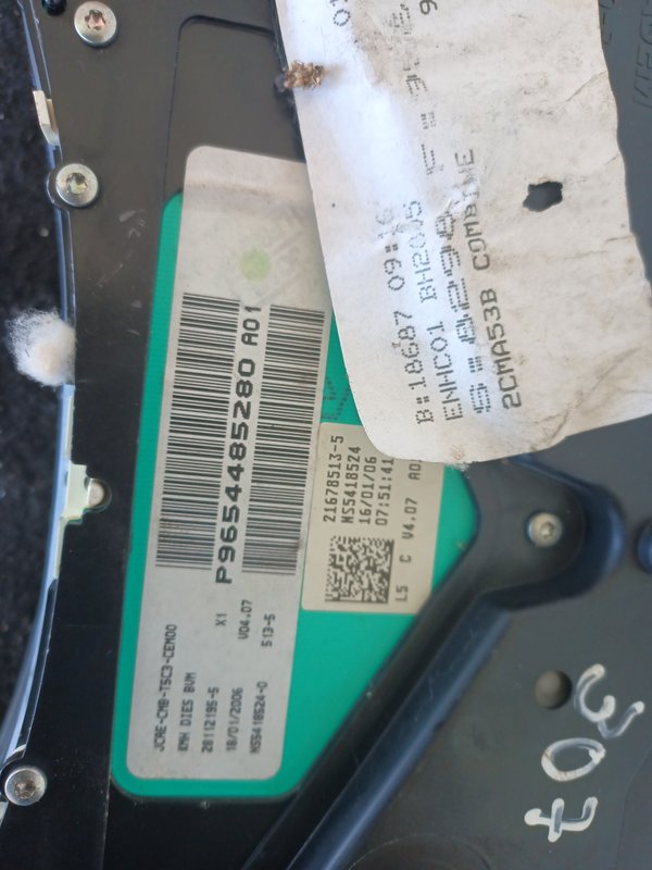 Quadrante PEUGEOT 307 9654485280A01