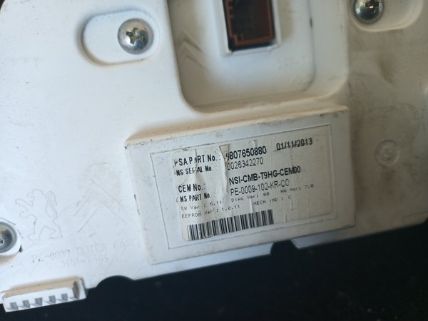 Quadrante PEUGEOT 308 9807650880