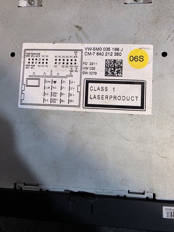 Radio VW Seat Skoda 5M0035186J