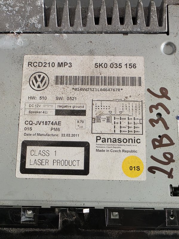 Radio VW Skoda Seat 5K0035156