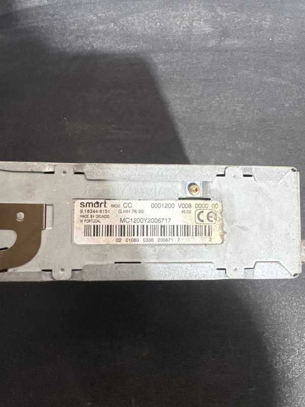 Radio smart fortwo 0001200V008