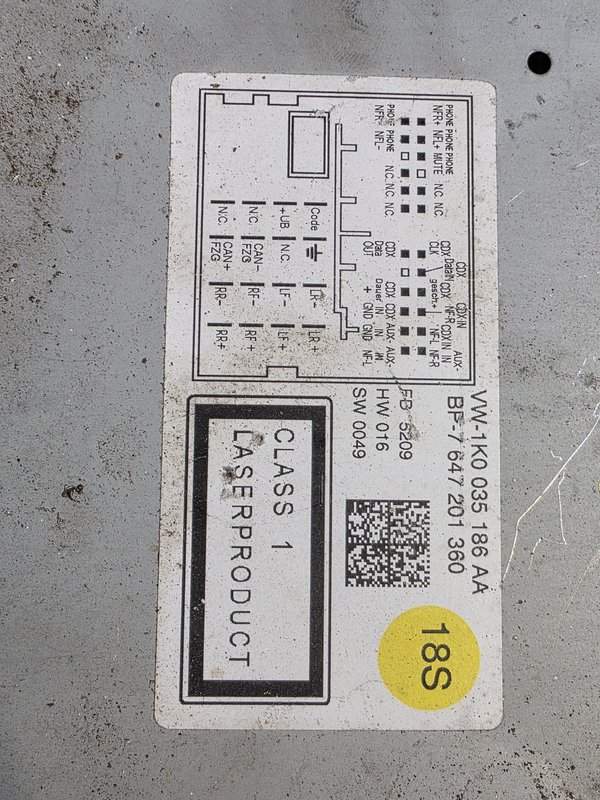 Radio VW Seat Skoda 1K0035186AA