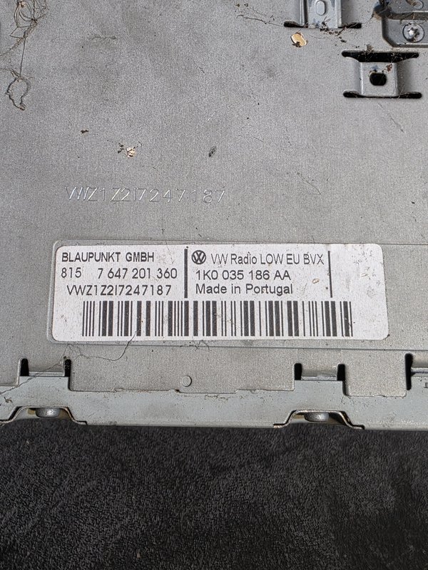Radio VW Seat Skoda 1K0035186AA