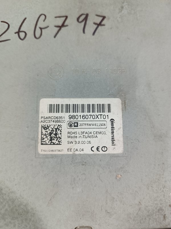 Radio Citroen C3 II 98016070XT01