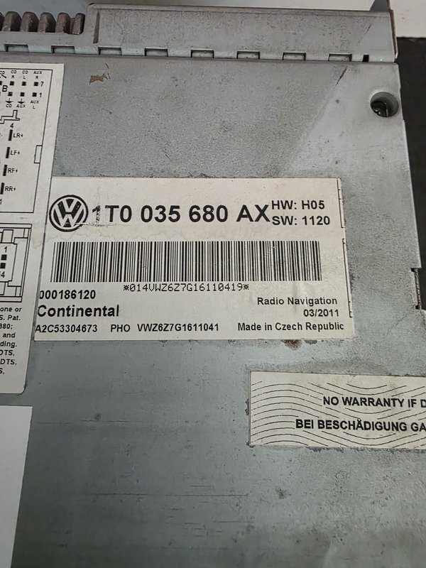 Radio VW EOS VAG 1T0035680AX