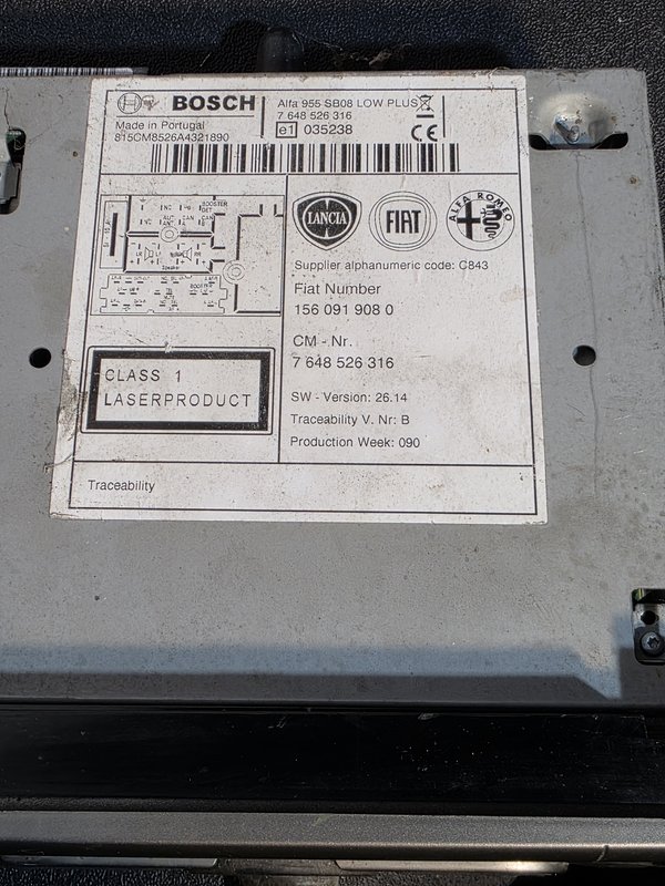 Radio Alfa Romeo Mito 7648526316
