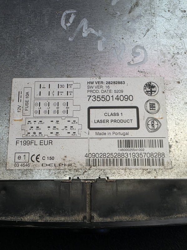 Radio Fiat Grand Punto EVO 7355014090