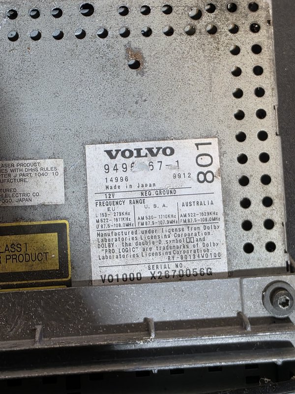 Radio Volvo S80 I 9496567