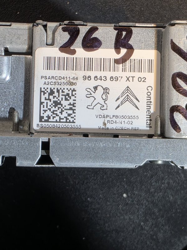 Radio Peugeot Citroen 96643697XT02