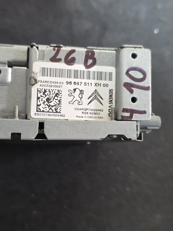 Radio Peugeot Citroen 96647511XH00