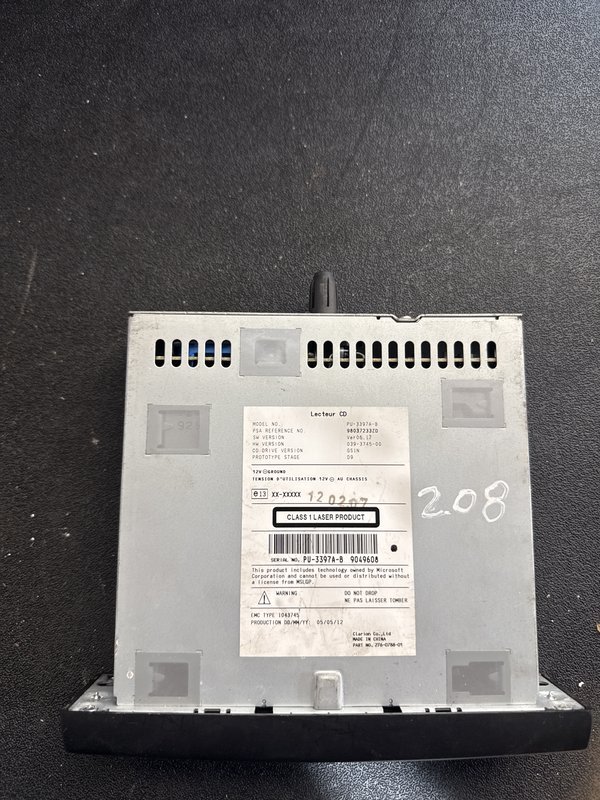 Leitor de CD Peugeot 208 I 98037233ZD