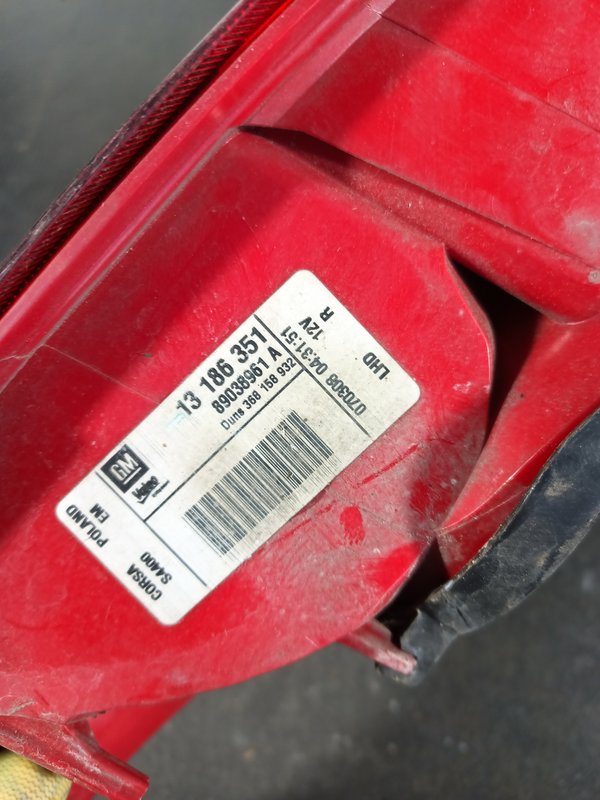 Farolim Trazeiro OPEL CORSA D DIR 13186351