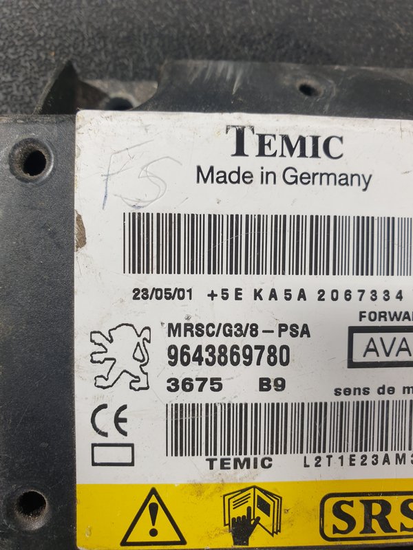 Centralina Airbags Peugeot 607 9643896780