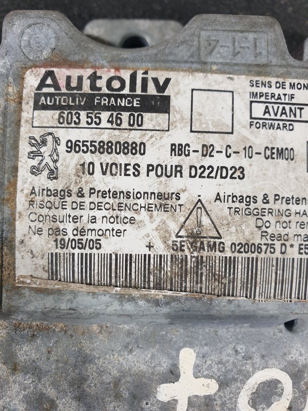 Centralina Airbags Peugeot 407 9655880880