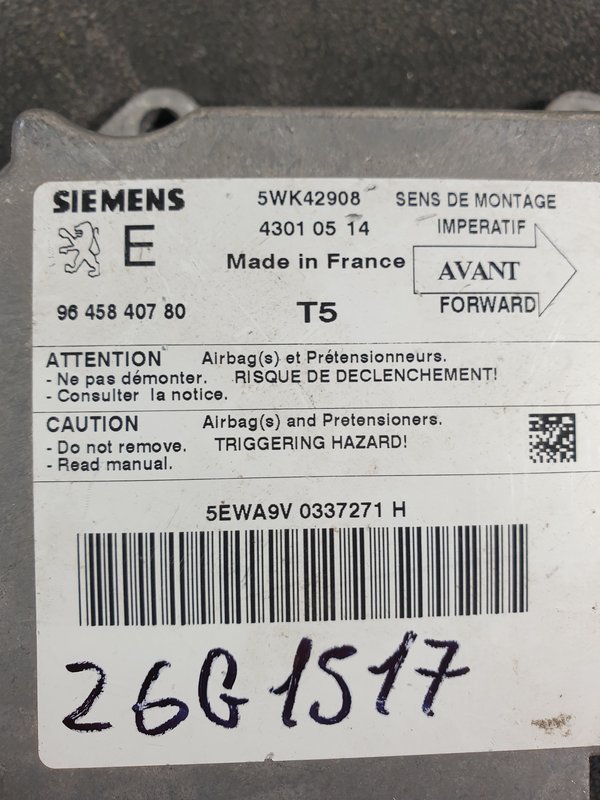 Centralina Airbag Peugeot 307 9645840780