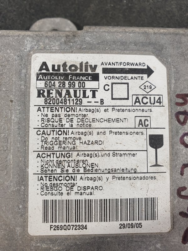 Centralina Airbags Renault Megane II 8200481129