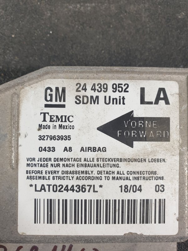 Centralina Airbags Opel Corsa C 24439952