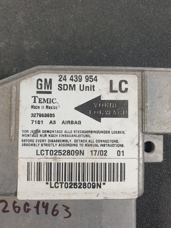 Centralina Airbags Opel Corsa C 24439954