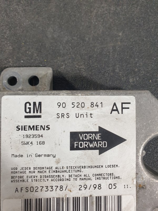 Centralina Airbags Opel Astra G 90520841
